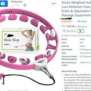 SMART Weighted Hula Hoop. Tough and strong. Tummy Control
